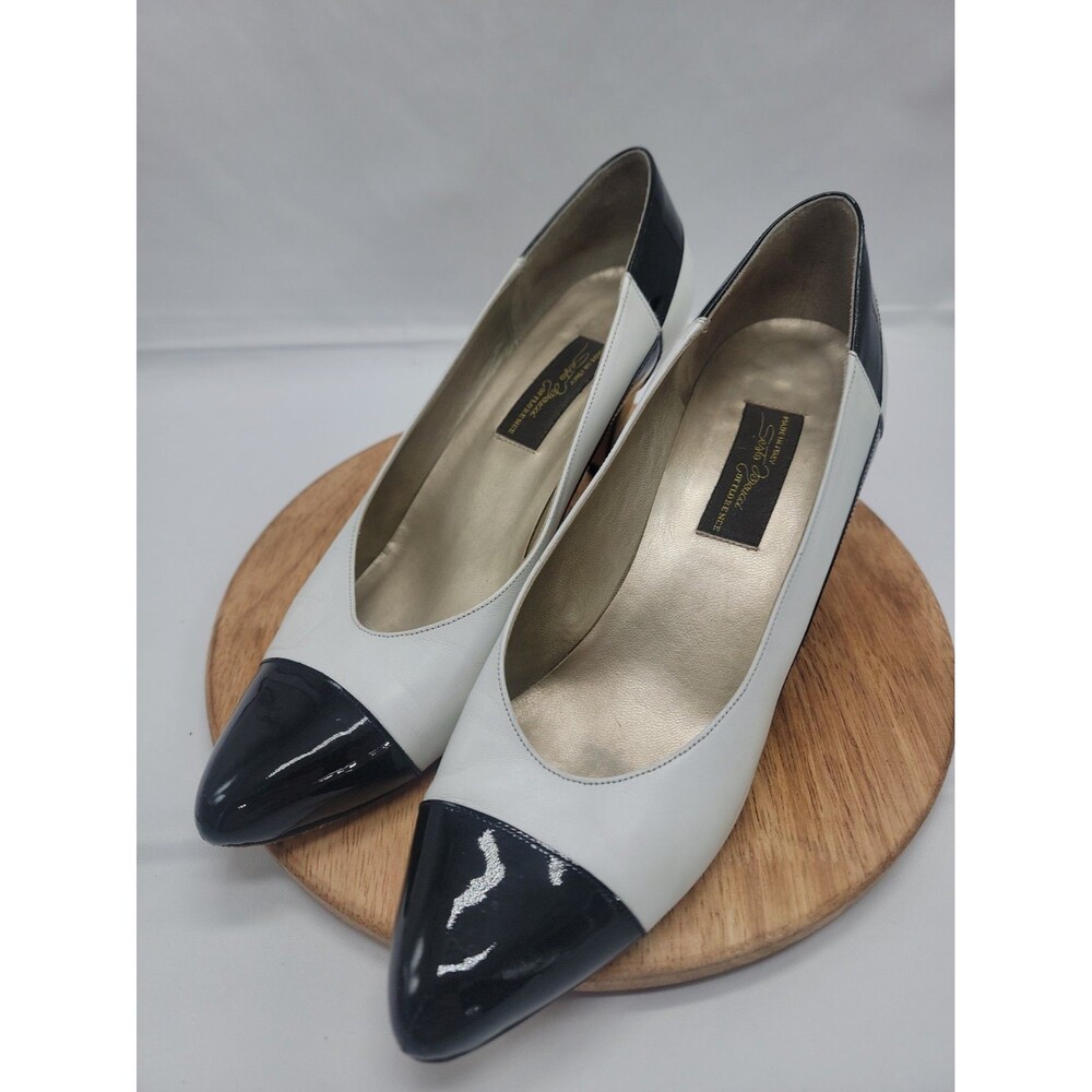 Vintage Sesto Meucci Black And White Heels Made In Italy 8.5